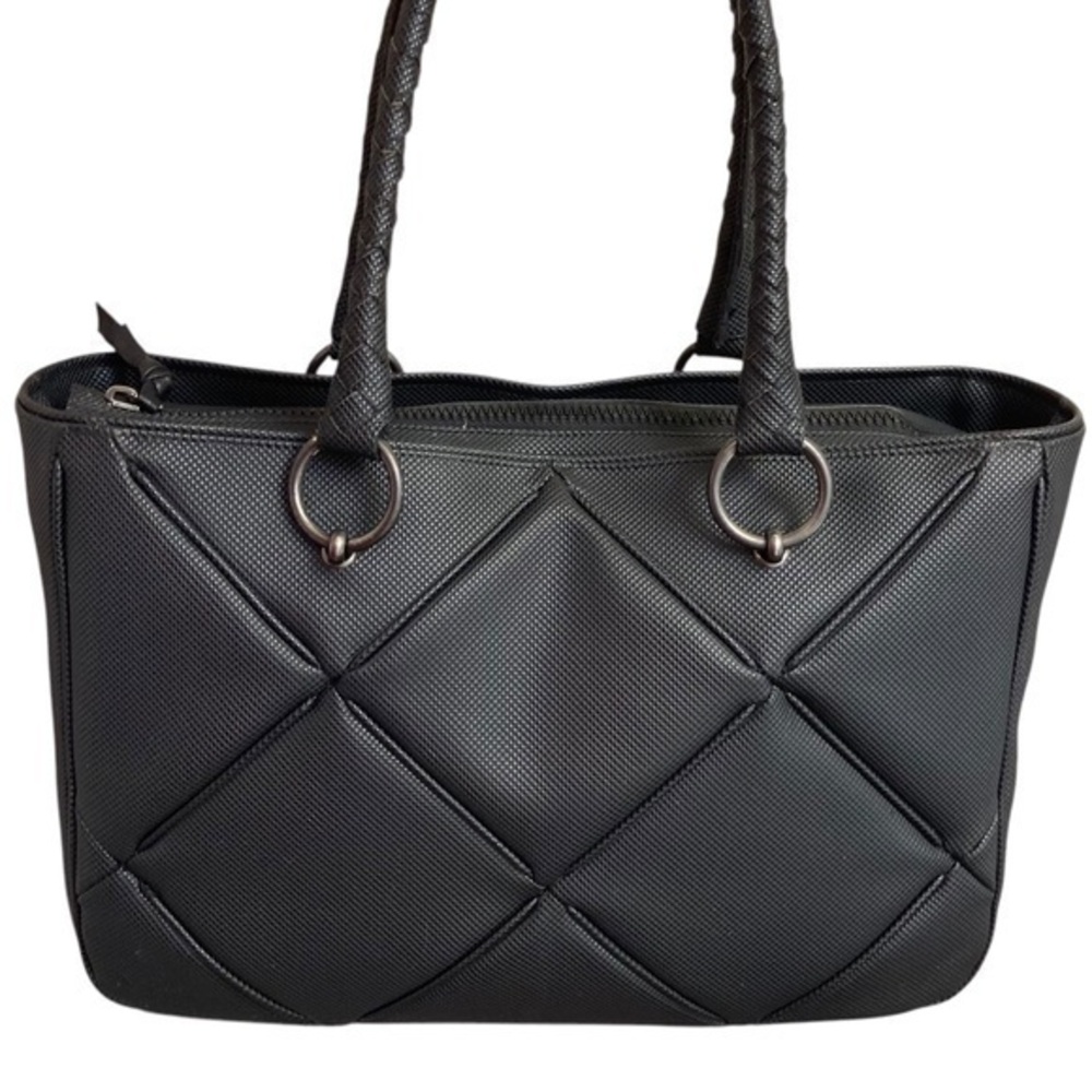 Bottega Veneta black zipper tote bag